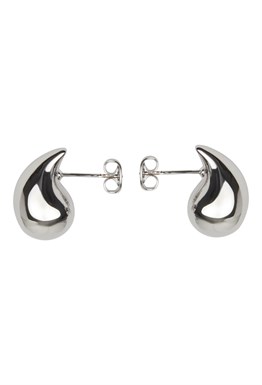 серебристые серьги-капли из латуни