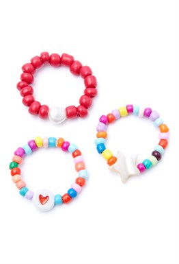 набор колец на резинке с бисером