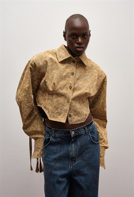 Рубашка джинсовая с бахромой