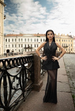 Юбка макси из сетки