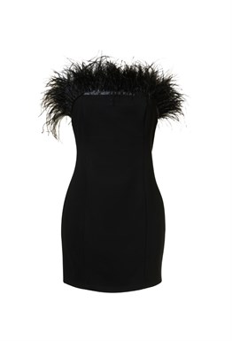 Платье бюстье с перьями