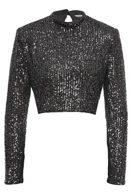 Блуза с пайетками черная