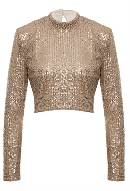 Блуза с пайетками бронза