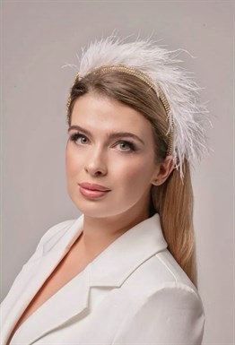 Ободок для волос с перьями