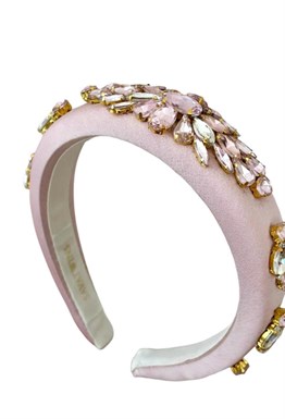 Ободок для волос "Розовый с кристаллами"