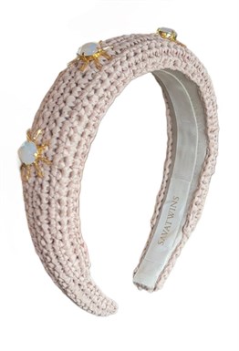 Плетёный ободок с кристаллами