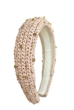 Плетёный ободок для волос "Золотой песок"