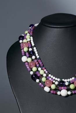 Бусы кварц, аметист