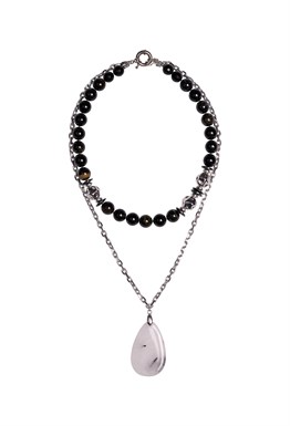 Бусы из турмалина с кулоном