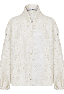 Кардиган с перьями укороченный