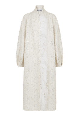 Кардиган с перьями