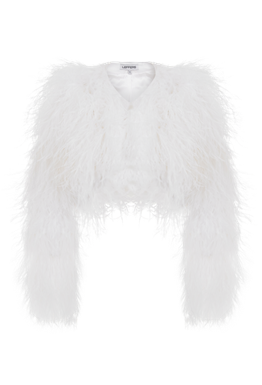 Жакет со страусиными перьями