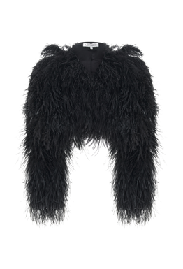 Жакет со страусиными перьями