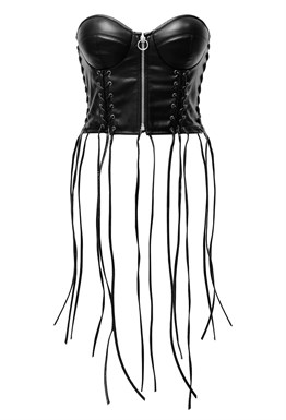 FUSION Кожаный корсетный топ