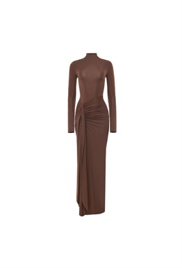 «Sculpting jersey dress» Платье из эластичного трикотажа с разрезом.