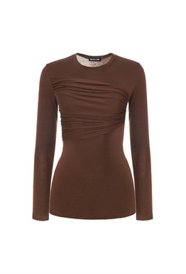 “Silhouette” Лонгслив с драпировкой на груди