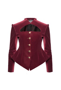“Velvet moon” Жакет приталенный из шелковистого бархата