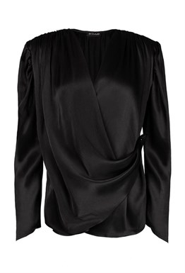 "Draped-detailing blouse" Блуза с объемными плечами