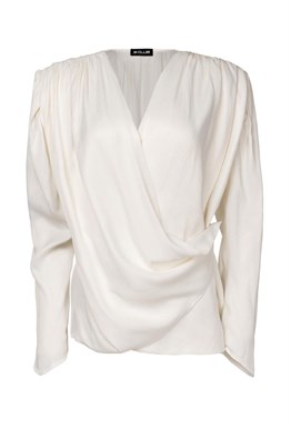 "Draped-detailing blouse" Блуза с объемными плечами