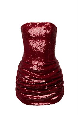 “Шадеен” Платье мини из пайеток с драпировками.