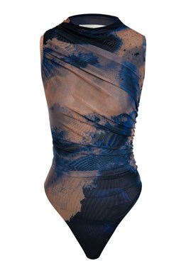 Боди без рукавов Голубое