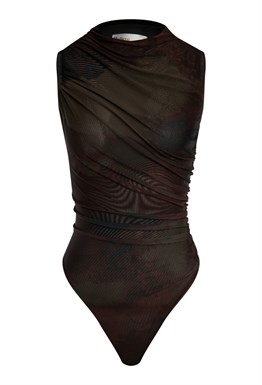 Боди без рукавов Коричневое