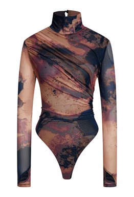 Боди с длинным рукавом Бордовое