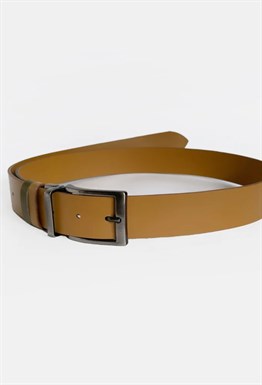 Ремень колорблок горчичный-оливковый