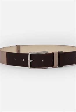 Ремень колорблок капучино-коричневый