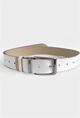 Ремень трансформер бежевый-белый
