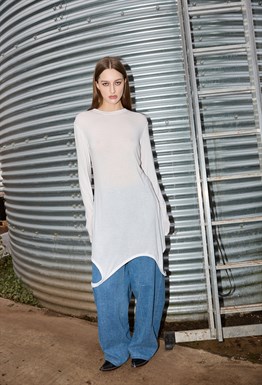 Лонгслив-майка белого цвета