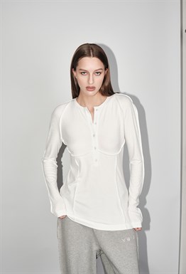 Лонгслив Инсайд аут белого цвета