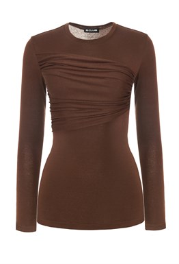 Лонгслив с драпировкой на груди Силхоут