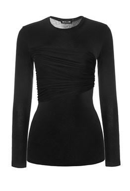 Лонгслив с драпировкой на груди Силхоут