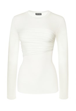 Лонгслив с драпировкой на груди Силхоут