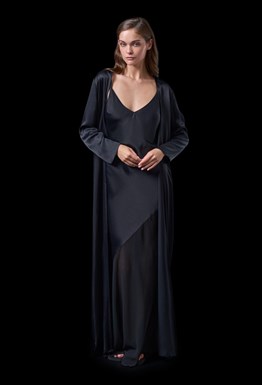 Черная накидка-кимоно