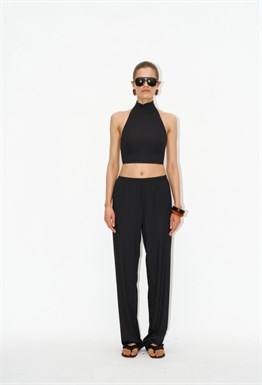 Брюки kyle ribbed black прямые