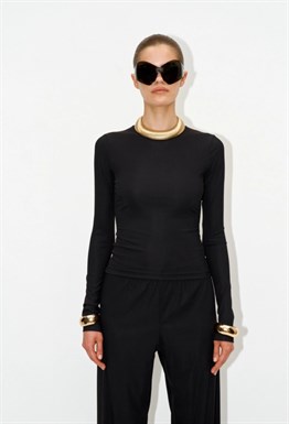 Лонгслив kyle ribbed black