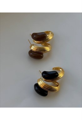 Серьги под золото с литьем