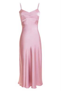 Платье шелковое комбинация  розовое