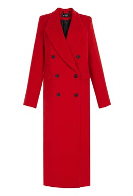 Пальто женское красное