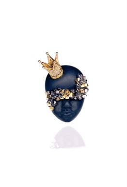 Кольцо черная принцесса в золотой короне