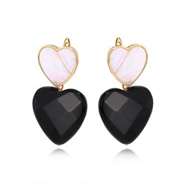 Pearl heart earrings