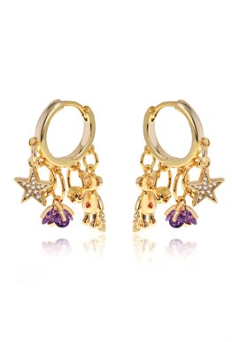 Multicharms Gold Earrings