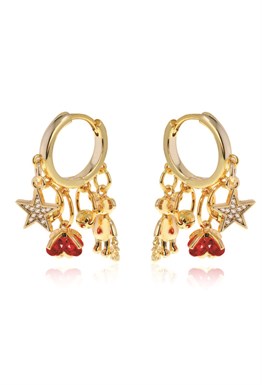 Multicharms Gold Earrings