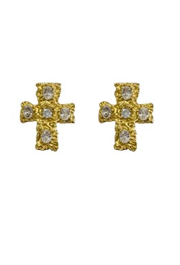 Серьги крестики мини