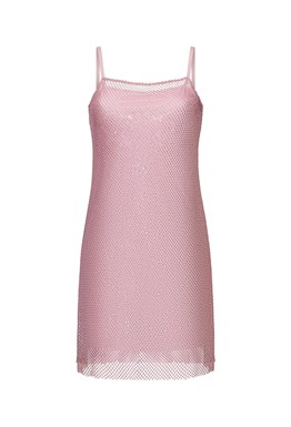 Платье мини на бретелях с кристаллами Swarovski