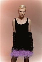 Платье-майка с декором из пера - фото 102388