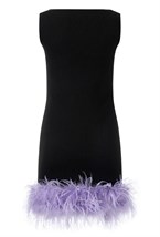 Платье-майка с декором из пера - фото 102389