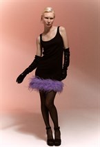 Платье-майка с декором из пера - фото 102391